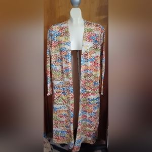 Lularoe Lg Multicolor long wrap, cover up, sweater, jacket
